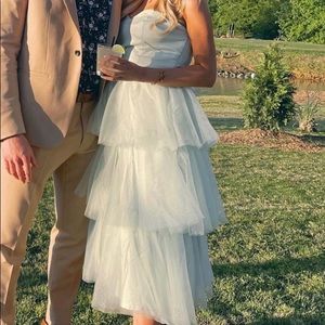 Strapless tulle dress